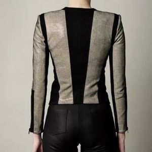 NEW Helmut Lang P XS Beige Black Leather jacket